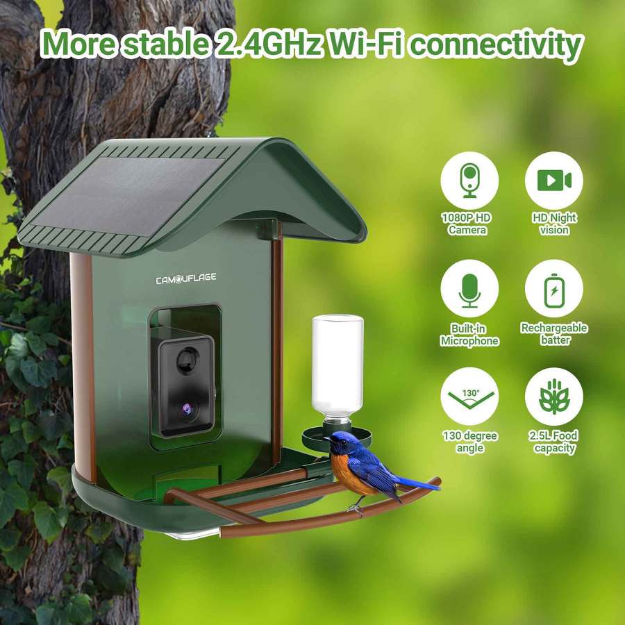 Slimme vogelvoeder met AI-soortendetectie 