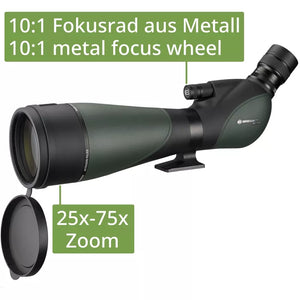 BRESSER Pirsch 25-75x100 Spotting Scope Generatie II met DeLuxe 10:1 Fijninstelling 